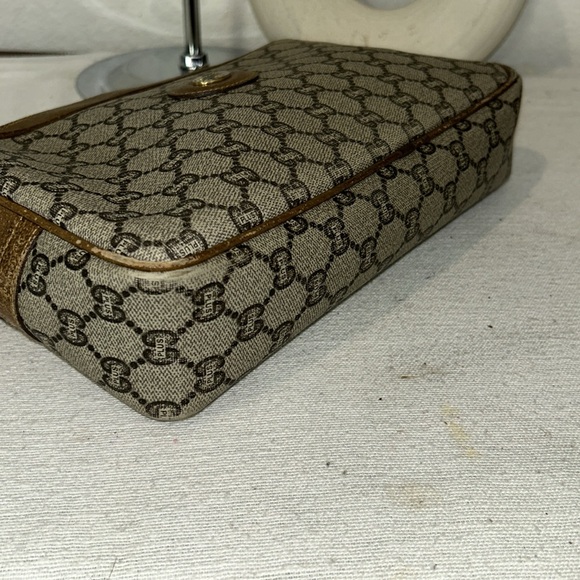 GUCCI GG Plus Monogram Large Leather and Canvas Clutch Bag - Picture 7 of 13